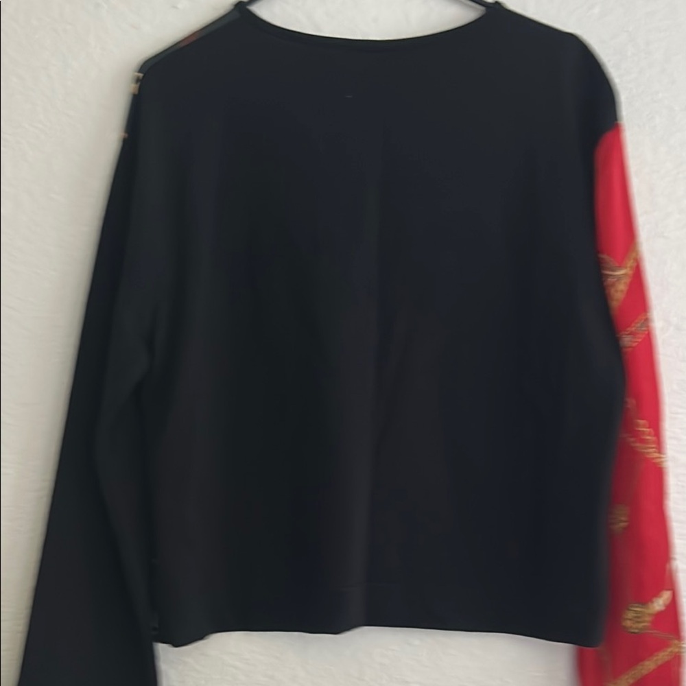Zara Colorblock Chain Print Blouse - Picture 4 of 8